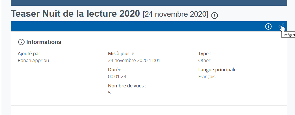 Icône du menu de partage